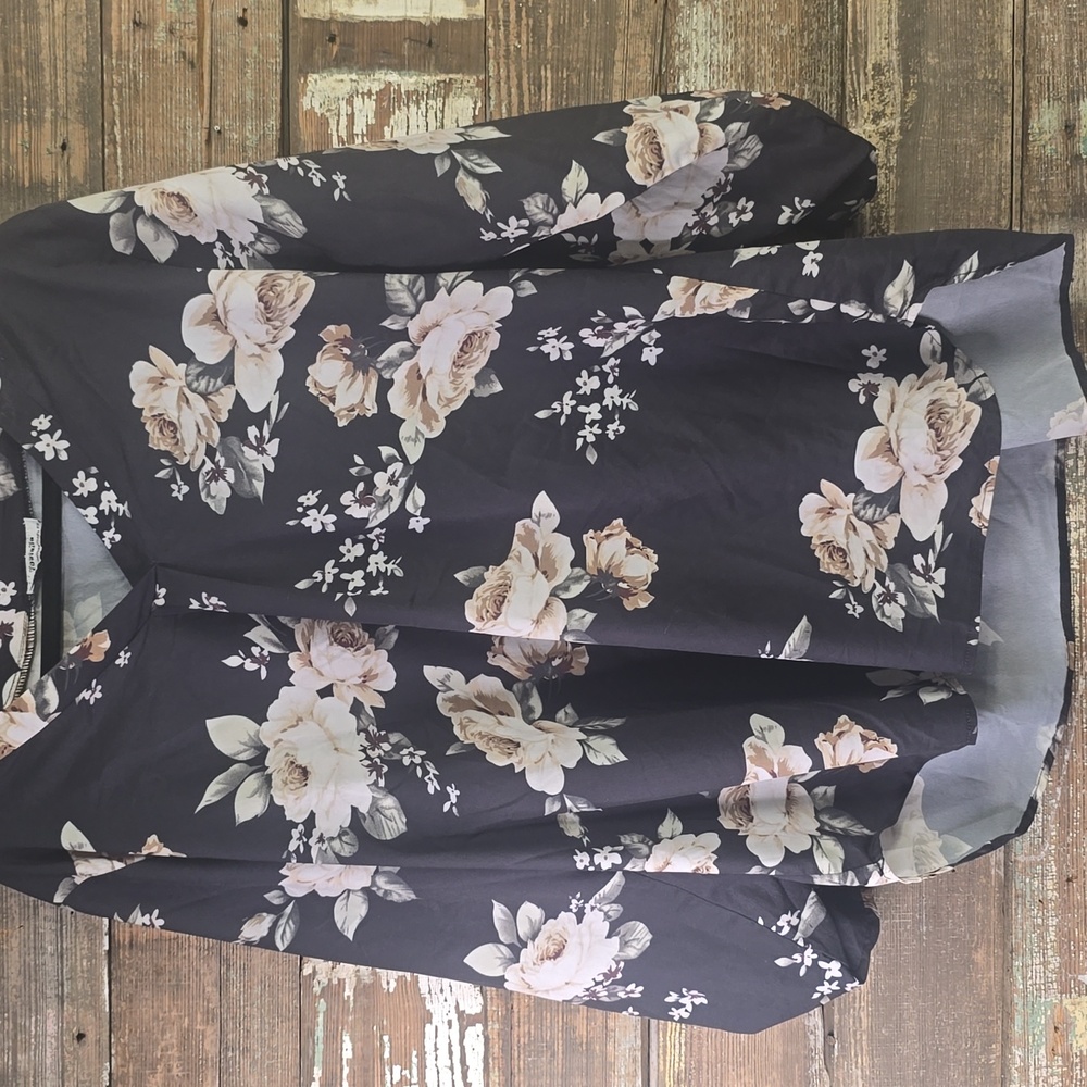 Youtalia Floral Print Blouse with Long Sleeves, Size XXL